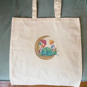 Snail on his Mushroom Moon Canvas Bag 🐌🍄🌙